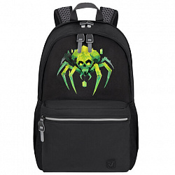 Рюкзак BRAUBERG FASHION CITY универсальный, 2 отделения, "Green Spider", черный, 46х31х15 см, 273839