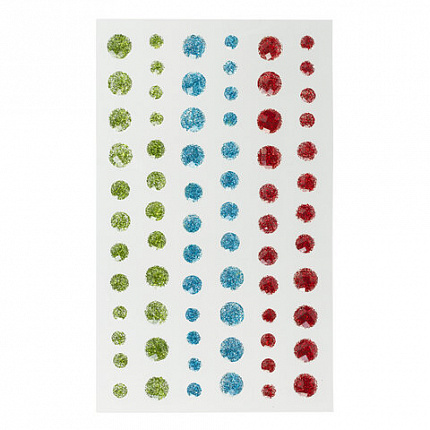 Стразы самоклеящиеся КРУГЛЫЕ, 5-10 мм, 72 штуки, блестящие, на подложке, ОСТРОВ СОКРОВИЩ, 662238