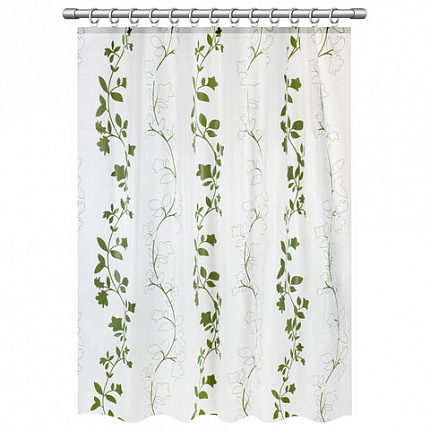 Шторка для ванной PEVA, 180х180 см, кольца в комплекте, дизайн ассорти, РАСТЕНИЯ, PRIMILA (ПРИМИЛА), 700076
