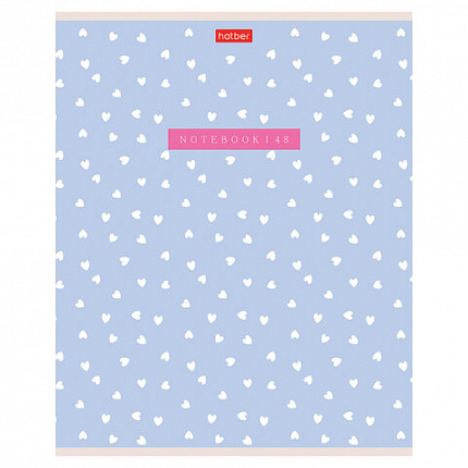 Тетрадь А5 48 л., HATBER, скоба, клетка, обложка картон, тиснение, LOVE IS... (микс в спайке), 093099, 48Т5тВ1