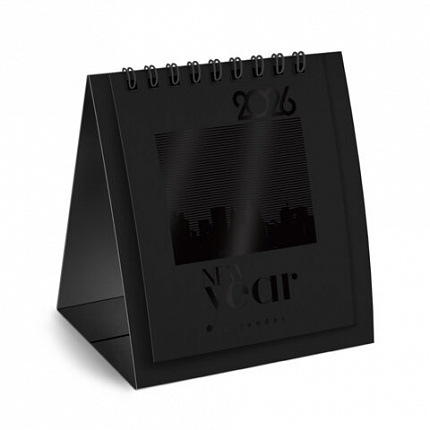 Календарь-домик настольный на гребне, 2026 г., BRAUBERG, 110х120 мм, ЧЕРНЫЙ, 117282