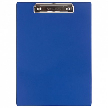 Доска-планшет BRAUBERG "NUMBER ONE" с прижимом А4 (228х318 мм), картон/ПВХ, СИНЯЯ, 232217