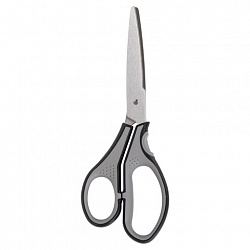 Ножницы BRAUBERG "EXTRA", 210 мм, серо-черные, 2-х сторонняя заточка, эргономичные ручки, 237296