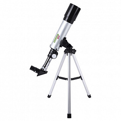 Телескоп рефрактор астрономический настольный, увеличение 90х, объектив 50 мм, фокус 360 мм, видоискатель, 50360, BRAUBERG KIDS, 391396