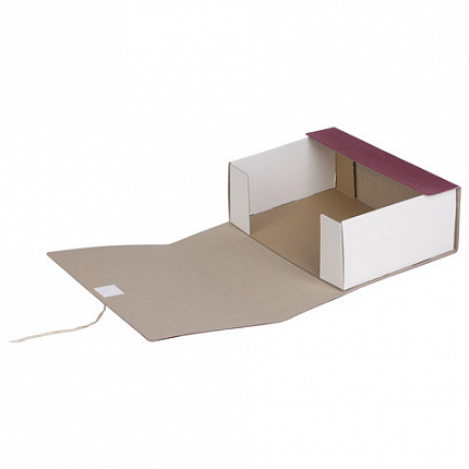 Короб архивный (240х330 мм), 120 мм, 2 завязки, бумвинил, до 1000 листов, бордовый, STAFF, 126901