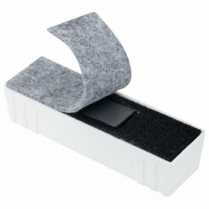 Стиратель магнитный для доски (45х145 мм) + 5 сменных салфеток, BRAUBERG "Standard", цвет белый, 238792