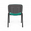 Стул для персонала и посетителей "ИЗО", черный каркас, ткань зеленая, В-27/С-34