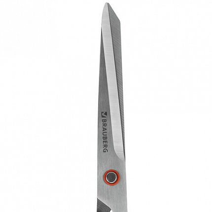 Ножницы BRAUBERG "Super black" 220 мм, черные, 3-сторонняя заточка, ручки из ABS-пластика, 238855