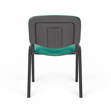 Стул для персонала и посетителей "ИЗО", черный каркас, ткань зеленая, В-27/С-34