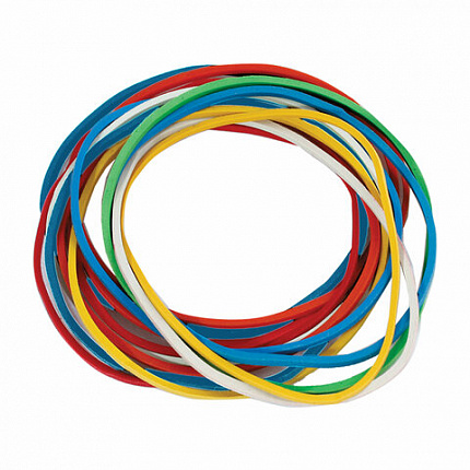 Резинки банковские универсальные диаметром 60 мм, ОФИСМАГ 100 г, цветные, натуральный каучук, 440120