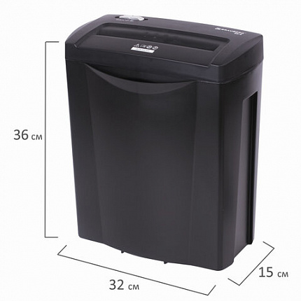 Уничтожитель (шредер) BRAUBERG S8-S, 2 уровень секретности, полоски 6 мм, 8 листов, корзина 15 литров, 531088
