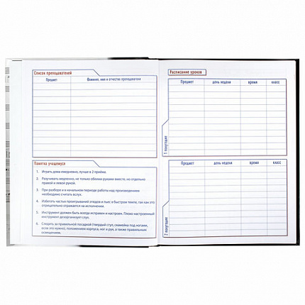 Дневник для музыкальной школы твердый, 48 л., HATBER "Клавиши", 039820, 48ДТмз5В_14210