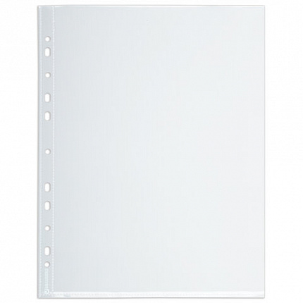 Папки-файлы перфорированные А4+ BRAUBERG, КОМПЛЕКТ 50 шт., гладкие, СВЕРХПРОЧНЫЕ, 110 мкм, 222159