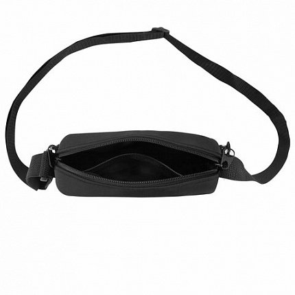 Сумка на плечо HEIKKI COMPACT (ХЕЙКИ), два кармана, черная, 19х14х5 см, 272631