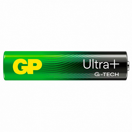 Батарейки КОМПЛЕКТ 2 шт., GP Ultra Plus G-Tech, AAA (LR03), алкалиновые, мизинчиковые, 24AUPA21-2CRSB2