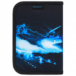 Пенал BRAUBERG с наполнением, 1 отделение, 1 откидная планка, 24 предмета, 21х14 см, "Night race", 272352