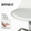 Кресло стул BRABIX "Eames MG-310 CH", хром, пластик белый, экокожа белая, 532923