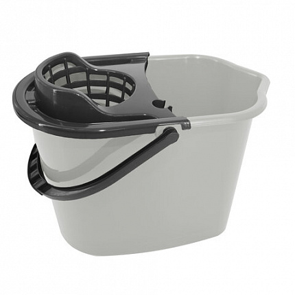 Ведро 10 л для уборки КОМПЛЕКТ с ОТЖИМОМ для веревочных и ленточных МОПов, 24х35х24 см, YORK, 70020