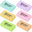 Ластики BRAUBERG PASTEL SOFT НАБОР 6 шт., размер ластика 45х25х10 мм, экологичный ПВХ, 271340