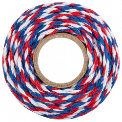 Нить хлопчатобумажная для прошивки документов, ТРИКОЛОР, диаметр 1,6 мм, длина 120 м, BRAUBERG, 700364