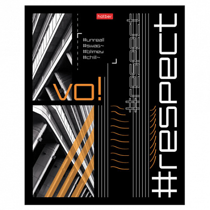 Тетрадь обложка пластик с печатью, А5, 80 л., скоба, клетка, HATBER, "Хештег" (микс в спайке), 090260, 80Т5В1пл