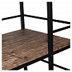 Стол на металлокаркасе BRABIX "LOFT CD-005", 1200х520х1200 мм, 3 полки, цвет морёный дуб, 641221