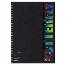 Тетрадь А4 96 л., HATBER, гребень, клетка, матовая ламинация, 3D-лак, "Animals print" (микс), 085842, 96Т4лолВ1гр