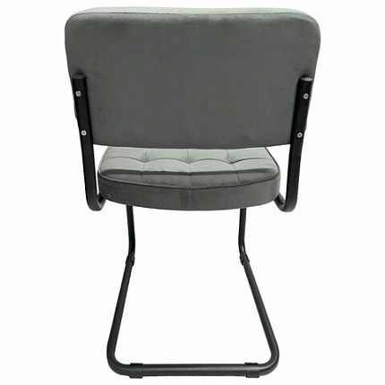 Стулья КОМПЛЕКТ 2 шт., РС14М, черный каркас, велюр, графит, разобранные