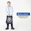 Ранец BRAUBERG SHINY, 2 отделения, с брелоком, "Царь зверей", светящийся рисунок, 38х28х14 см, 272039