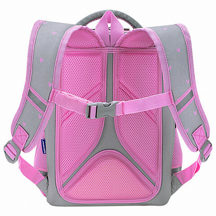 Ранец BRAUBERG LIGHT, 1 отделение, с брелком, "Cat patches", плюшевые нашивки, 36х26х13 см, 272030